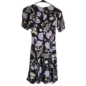 Reformation Penny Floral Black Wrap Mini Dress Size 0